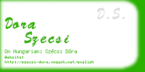 dora szecsi business card